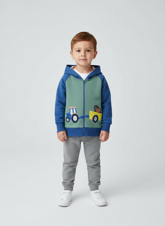 Children's Tractor Zip-Up Hoodie