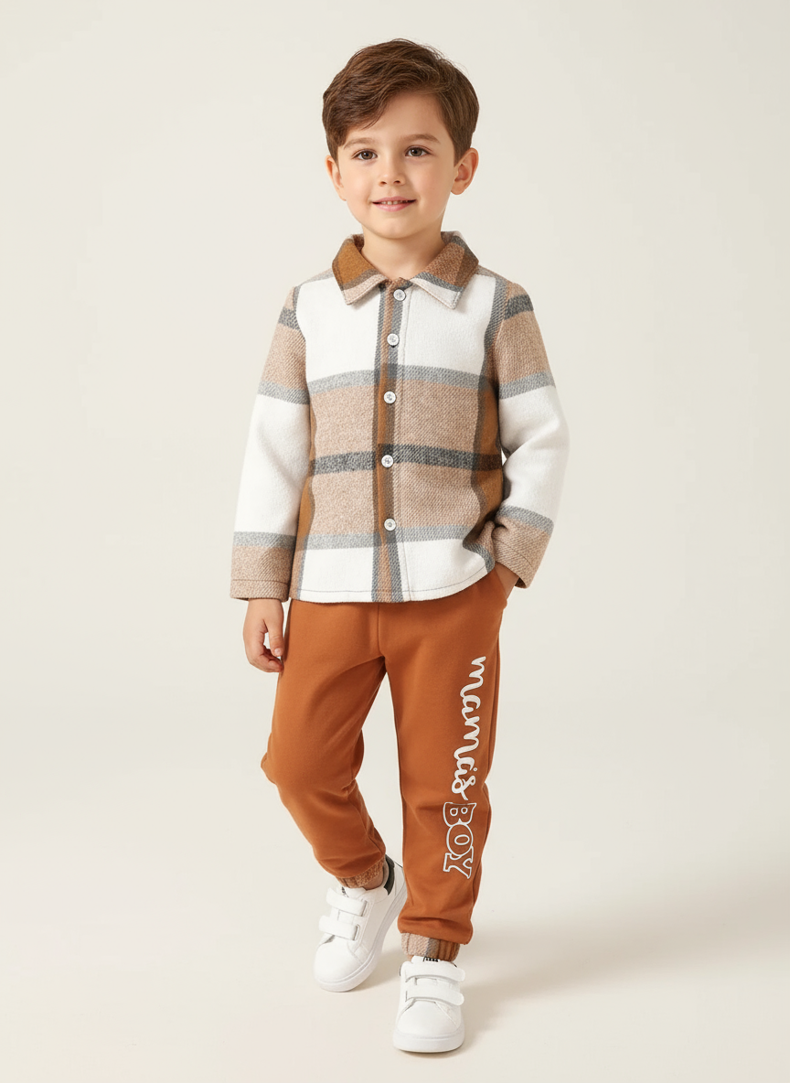 Color Block Button Up Top and Pants Set