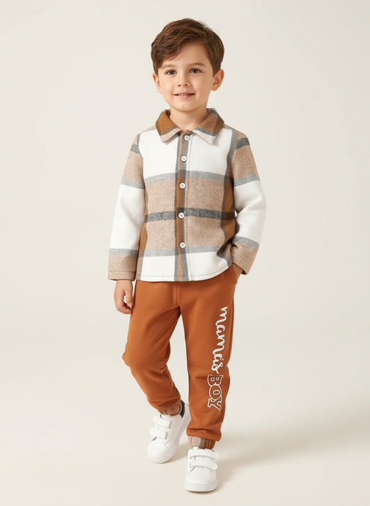 Color Block Button Up Top and Pants Set