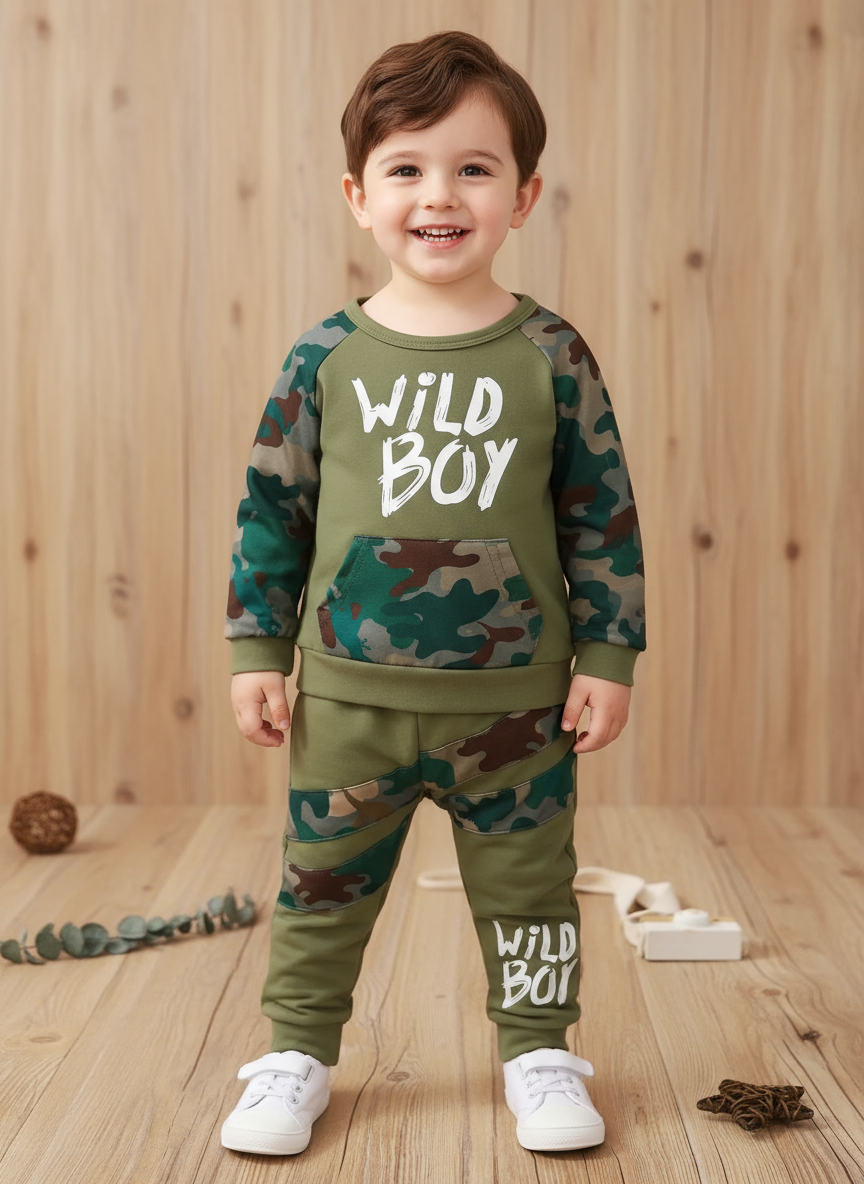 Children's Camouflage Top and Pants Set