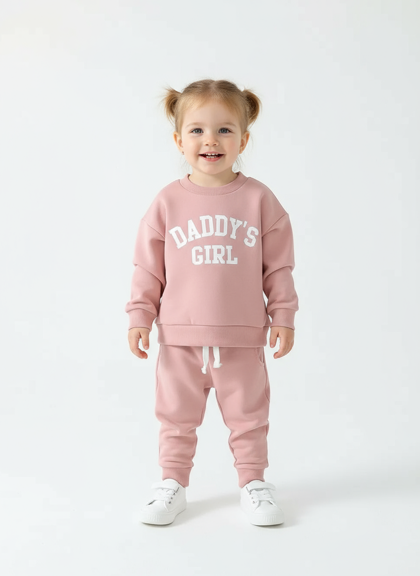 Children's Letter Graphic Sweatshirt and Pants Set