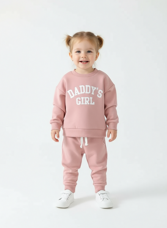 Children's Letter Graphic Sweatshirt and Pants Set