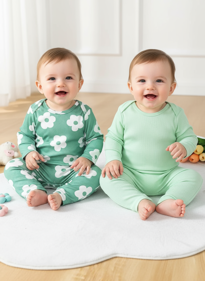 Children's Long Sleeve Bodysuit and Pants 4 Piece Set