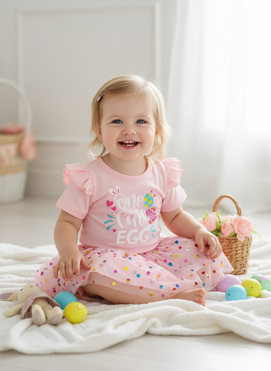 Children's Ruffled Graphic Bodysuit and Skirt Set