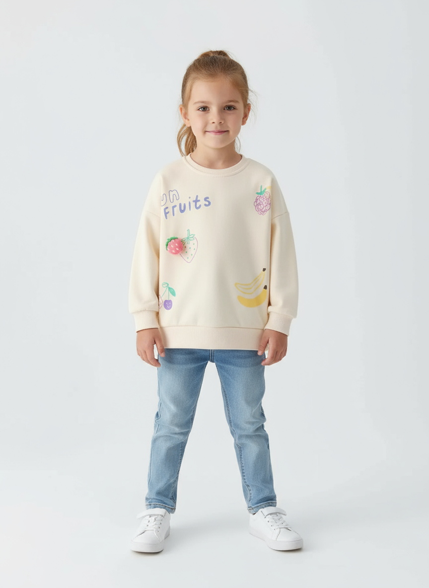 Children's Fun Fruits Graphic Crewneck Sweatshirt