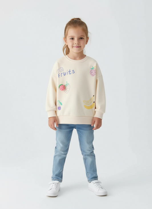 Children's Fun Fruits Graphic Crewneck Sweatshirt